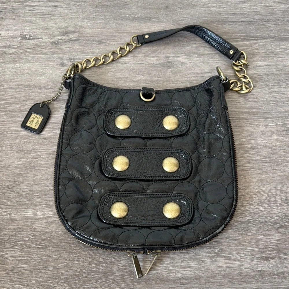 Cynthia Rowley Black Hobo with Gold-Tone Stud Accents